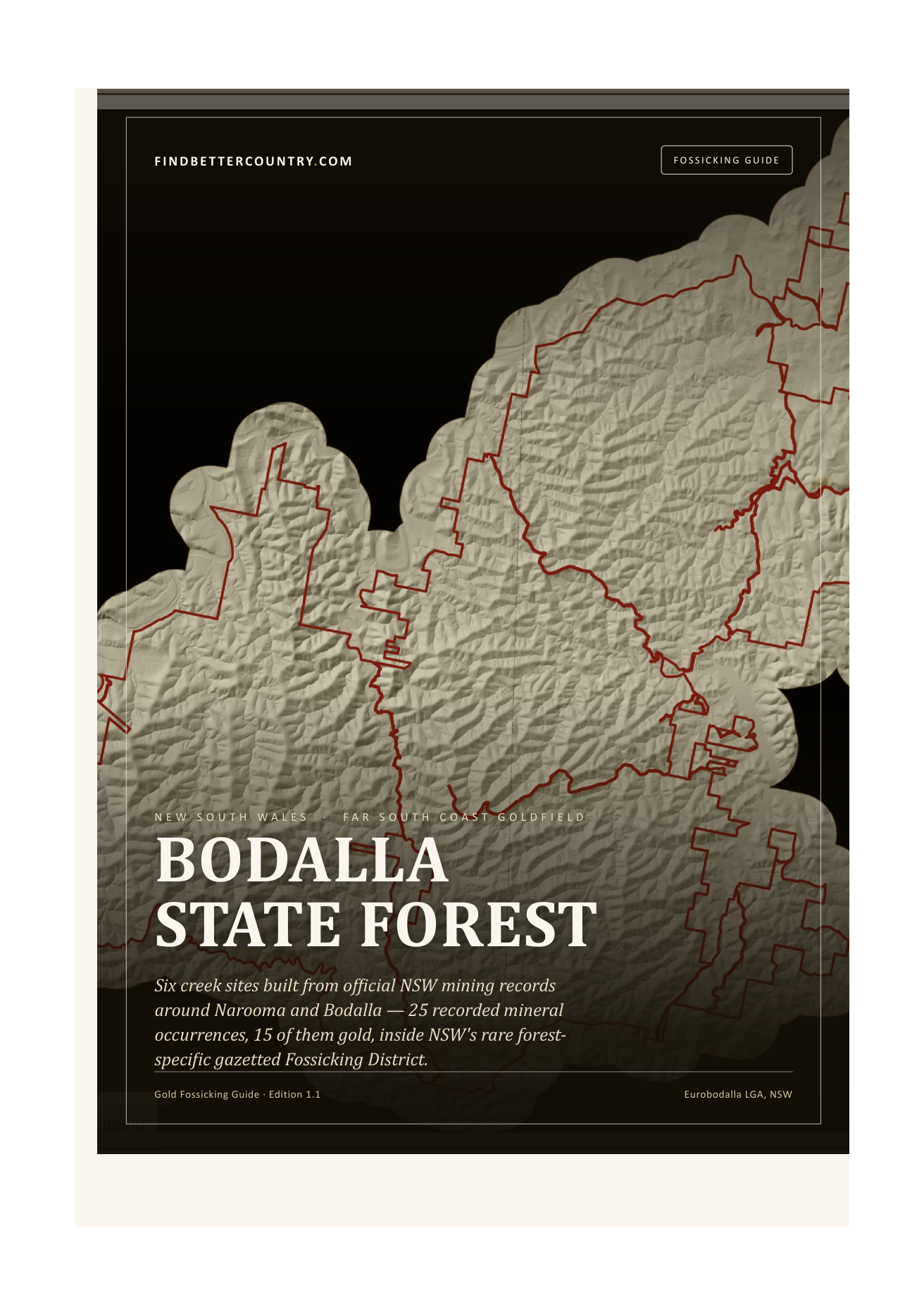 Bodalla State Forest — Gold Fossicking Guide — cover