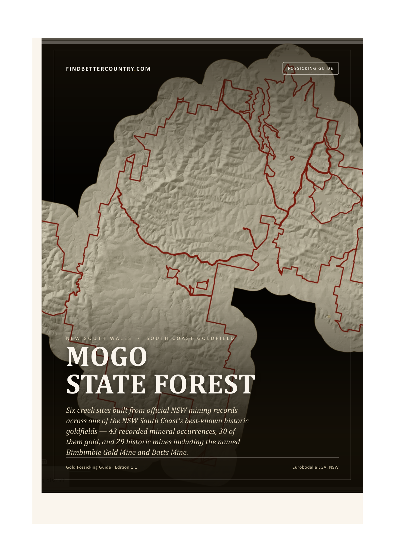 Mogo State Forest — Gold Fossicking Guide — cover