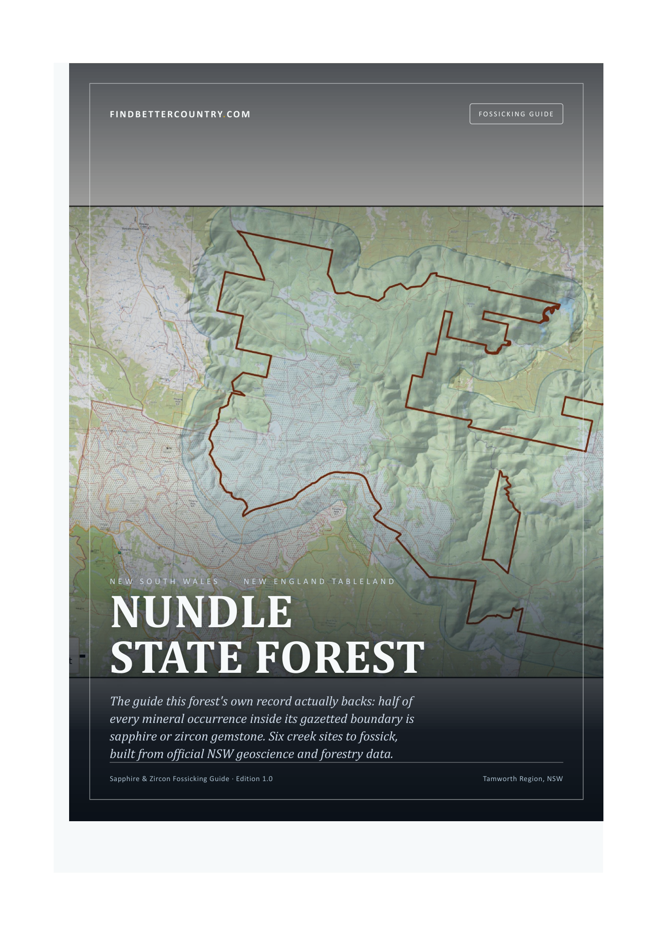 Nundle — Sapphire & Zircon Fossicking Guide — cover